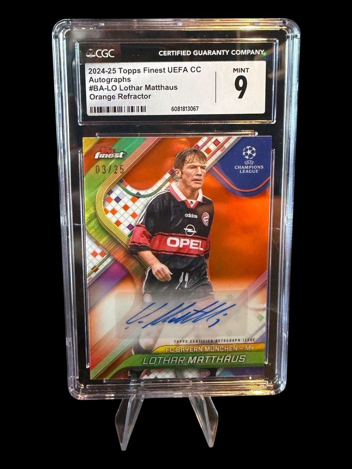 Lothar Matthaus Autograph 3/25 CGC 9 MINT